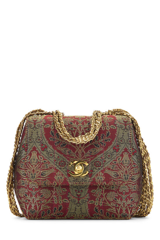 Burgundy Brocade Shoulder Bag Mini, , large image number 0