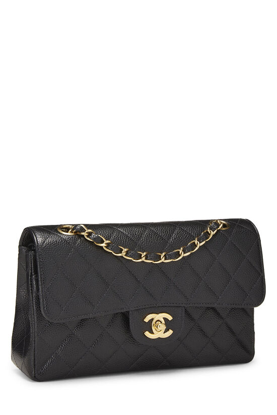 Black Quilted Caviar Classic Double Flap Small, , large image number 1