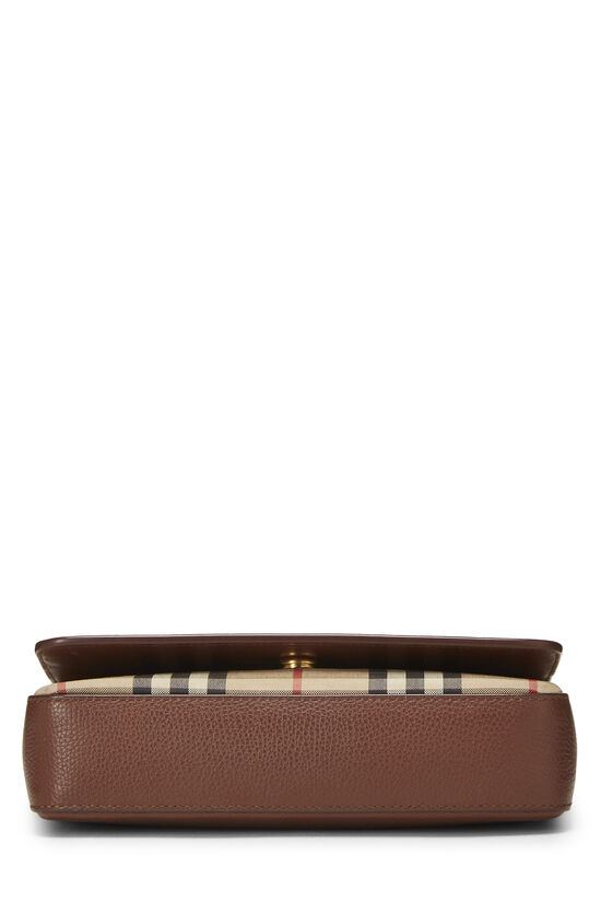 Brown Leather House Check Crossbody Medium, , large image number 4