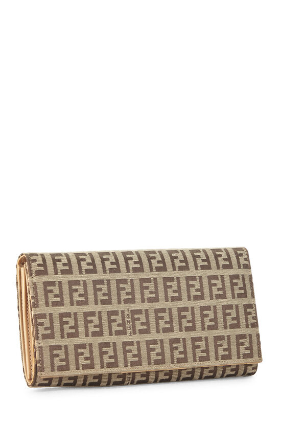 Beige Zucchino Canvas Contential Wallet, , large image number 1