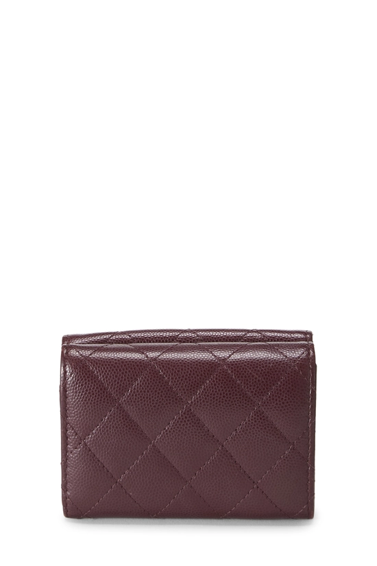 Burgundy Caviar Classic Flap Compact Wallet, , large image number 2