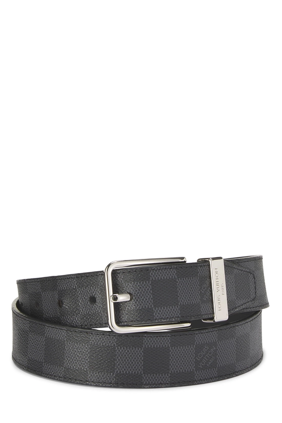 Pre-Owned Black Damier Graphite Pont Neuf Belt 95 QJA83L3KKB000