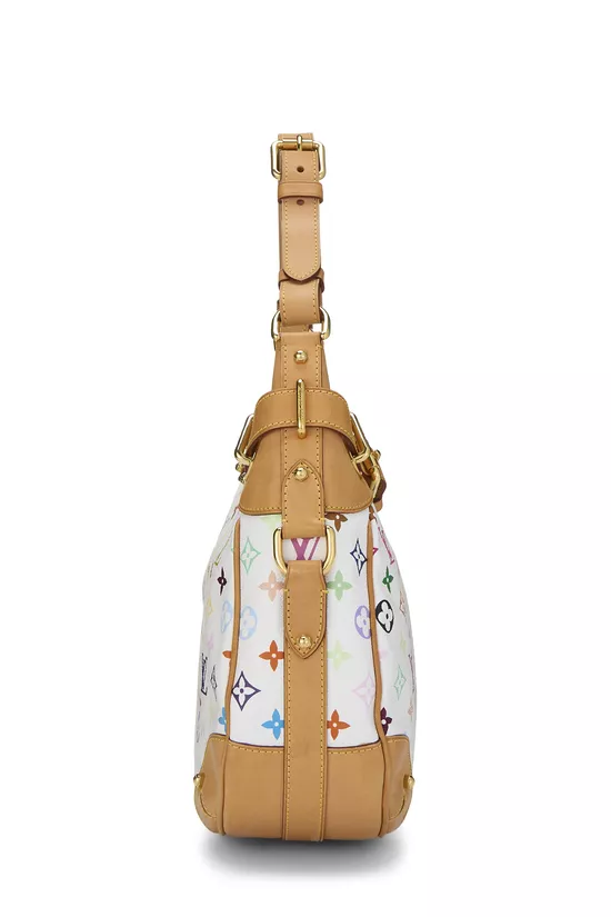 Takashi Murakami x Louis Vuitton White Monogram Multicolore Greta Hobo, , large image number 2