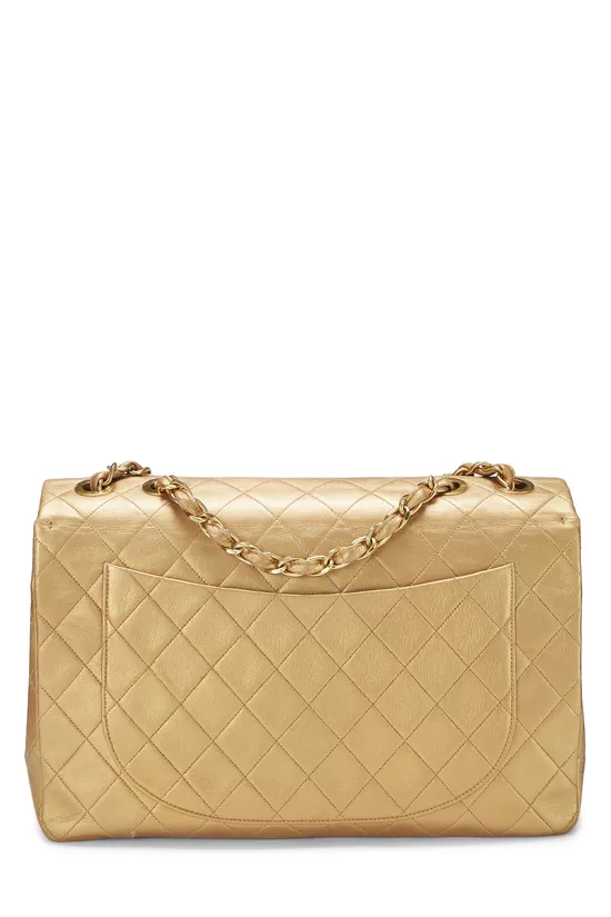 Gold Quilted Lambskin Half Flap Jumbo, , large image number 3