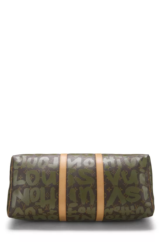 Stephen Sprouse x Louis Vuitton Green Monogram Graffiti Keepall 50, , large image number 4