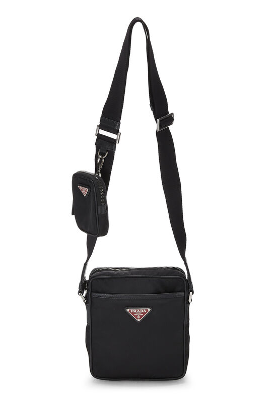 Prada Re-Nylon and Saffiano Leather Shoulder Bag Black in Fabric/Leather  with Silver-tone - US