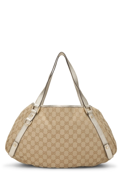 Gucci Gold Original GG Canvas Abbey Tote