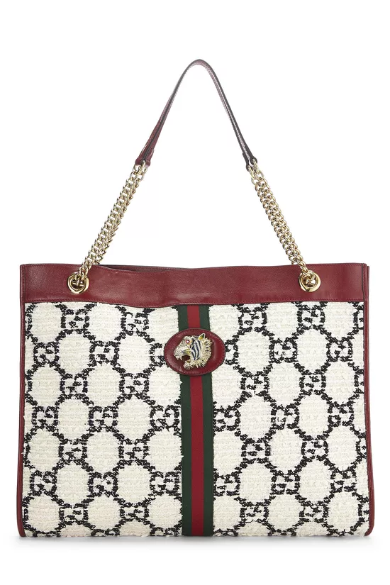 Multicolor Tweed Web Rajah Tote Large, , large image number 0