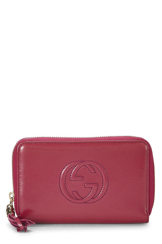Pink Leather Soho Zip Around Wallet, , large image number 0