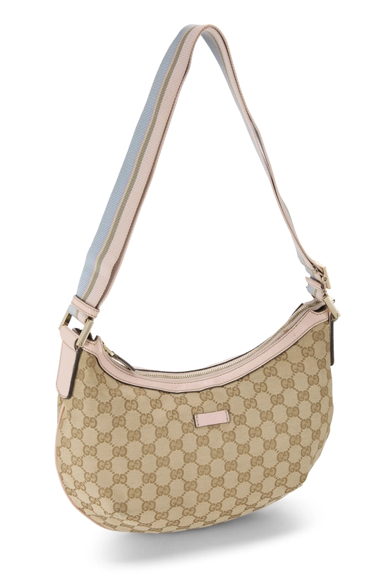 Pink Original GG Canvas Web Round Messenger Large, , large image number 1