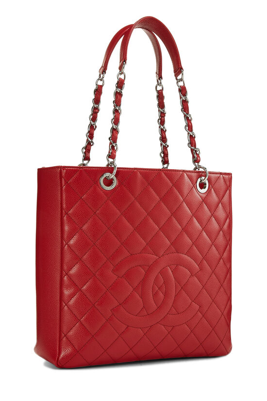 Red Quilted Caviar Petite Shopping Tote (PST) XL, , large image number 1