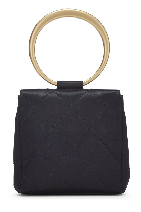 Black Quilted Satin Handbag Mini, , large image number 3