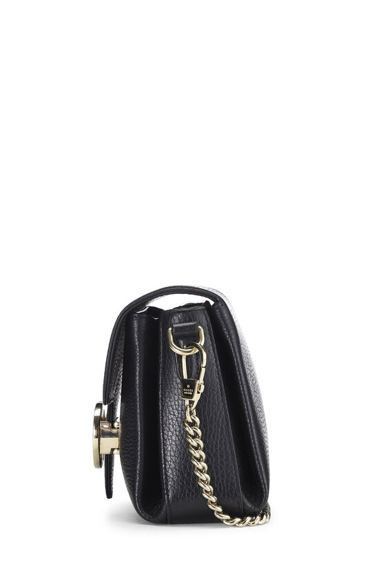 Black Leather Interlocking GG Shoulder Bag Small, , large image number 2