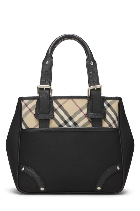 Black Check Nylon Handbag Small, , large image number 0