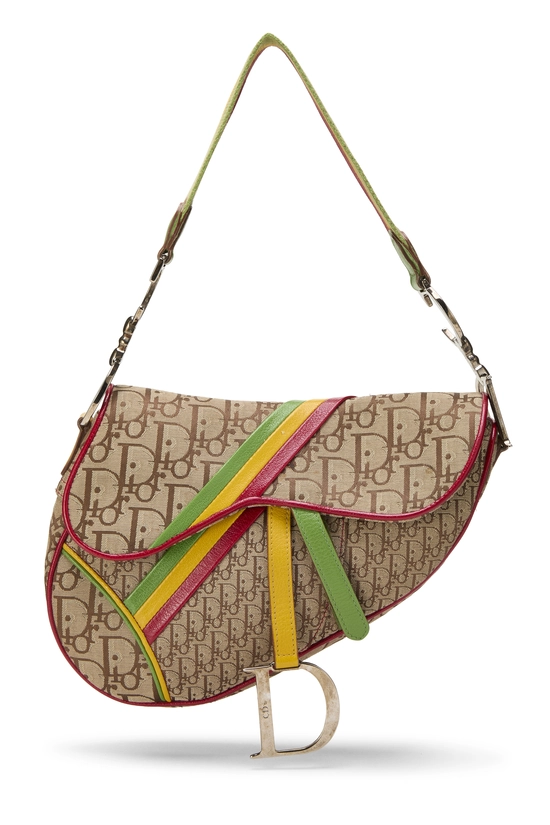 Multicolor Trotter Canvas Rasta Saddle Bag, , large image number 0