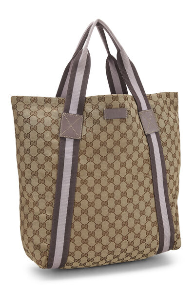 Purple Original GG Canvas Flat Tote, , large