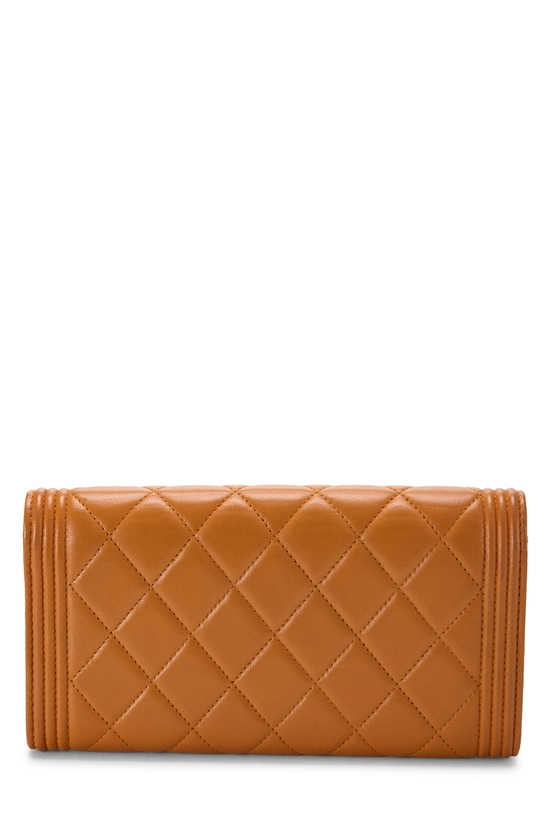 Orange Quilted Lambskin Boy Wallet, , large image number 2