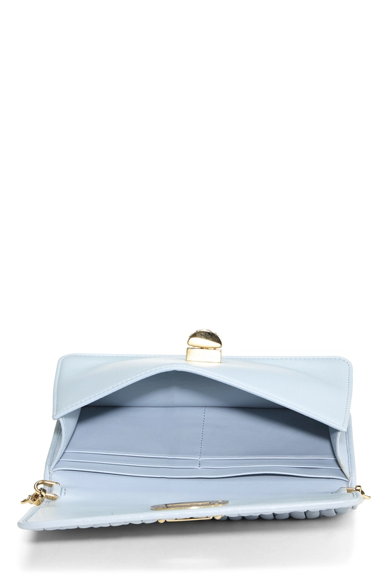 Blue Nappa Crystal Flap Wallet On Chain (WOC), , large image number 5