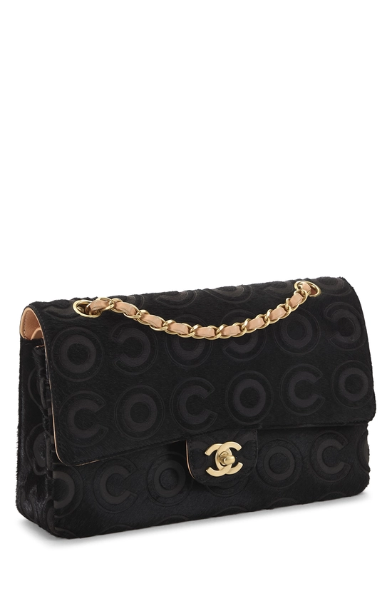 Black Ponyhair Classic Double Flap Medium, , large image number 1