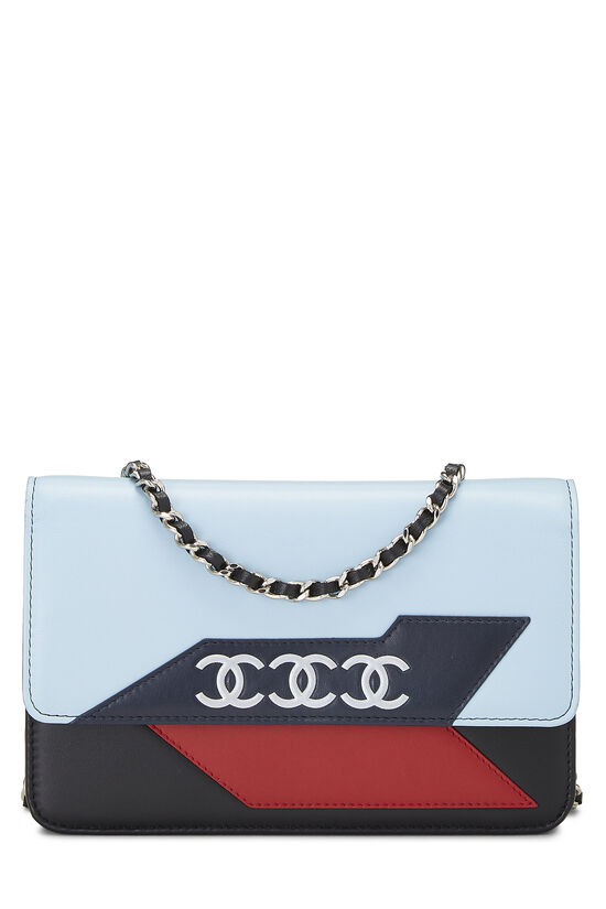 Blue & Red Lambskin Airline Wallet on Chain (WOC), , large image number 0