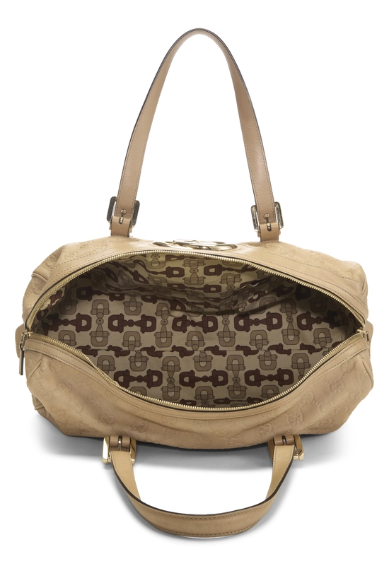 Beige Guccissima Leather Web Britt Boston Bag, , large image number 5