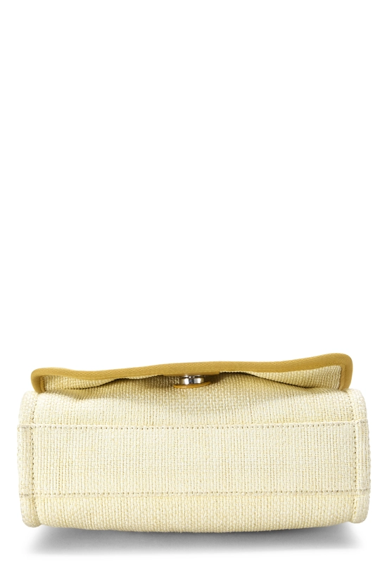 Yellow Woven Raffia Deauville Messenger, , large image number 4
