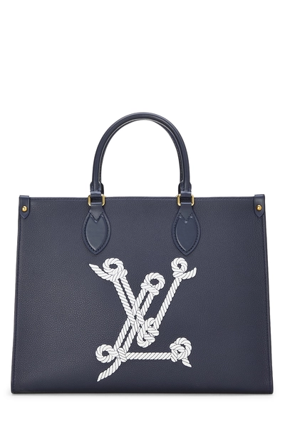 Louis Vuitton Navy Calfskin Nautical On The Go MM
