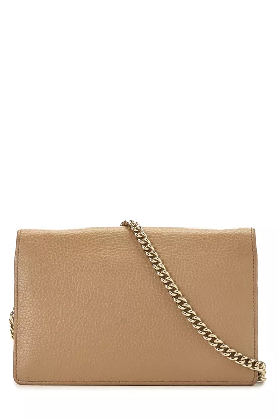 Beige Leather Soho Wallet On Chain (WOC), , large image number 3
