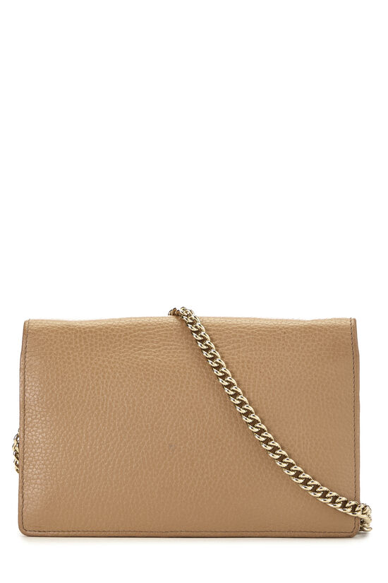 Beige Leather Soho Wallet On Chain (WOC), , large image number 3