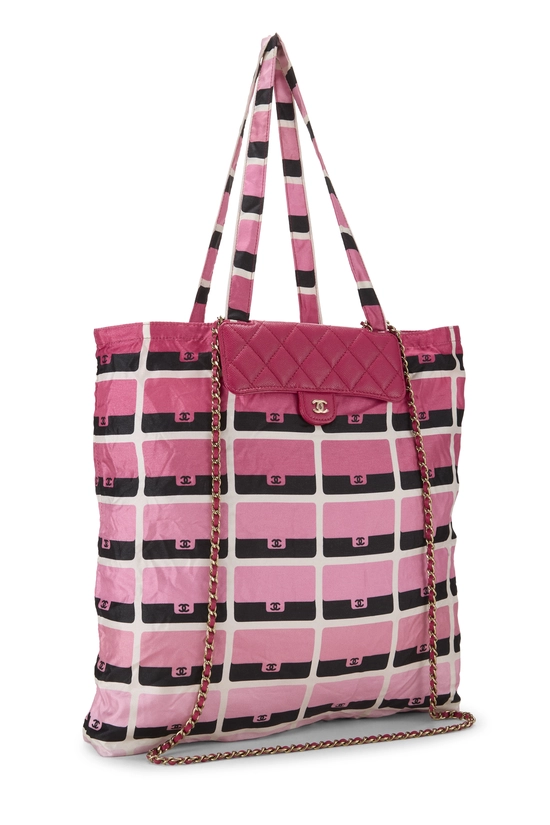 Pink Nylon Foldable Tote, , large image number 1