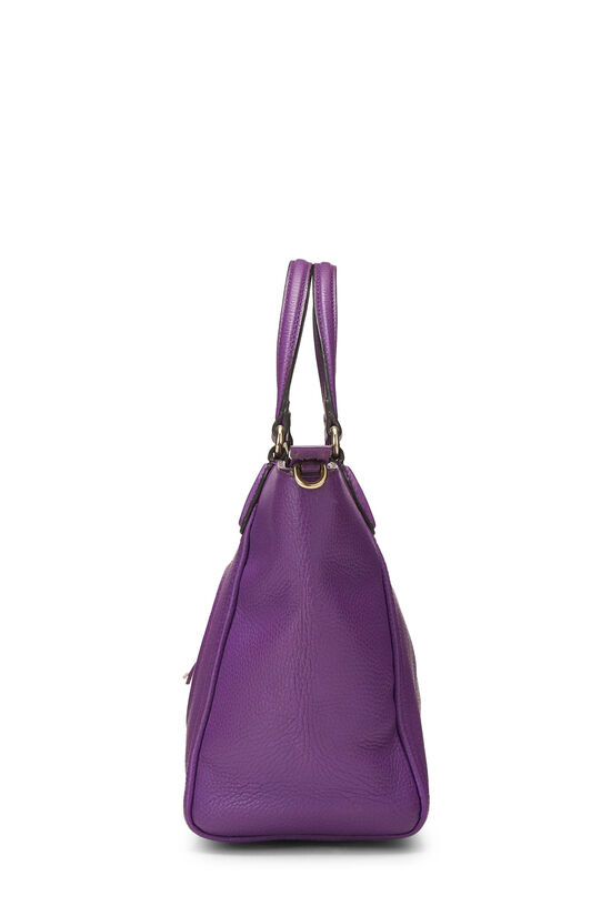 Purple Grained Leather Soho Top Handle Bag, , large image number 2