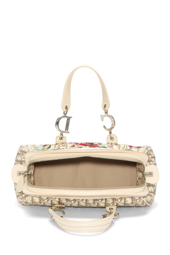 Beige Embroidered Floral Handbag Small, , large image number 5