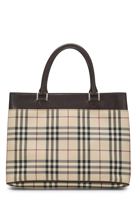 Brown House Check Jacquard Handbag Small, , large image number 3