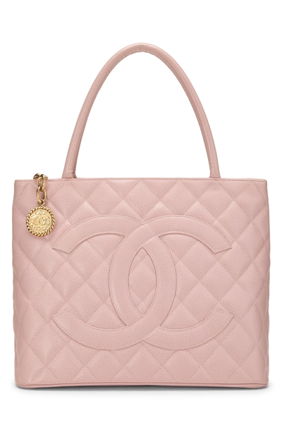 Chanel Pink Quilted Caviar Medallion Tote
