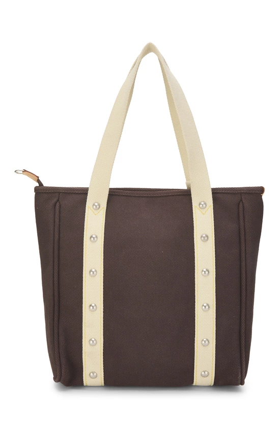 Brown Canvas Antigua Cabas MM, , large image number 3