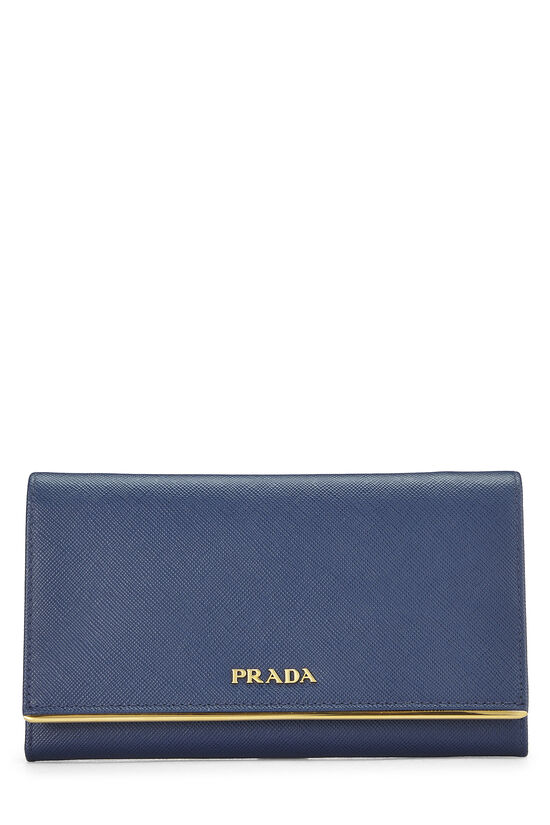 Blue Saffiano Leather Wallet-On-Chain (WOC), , large image number 0