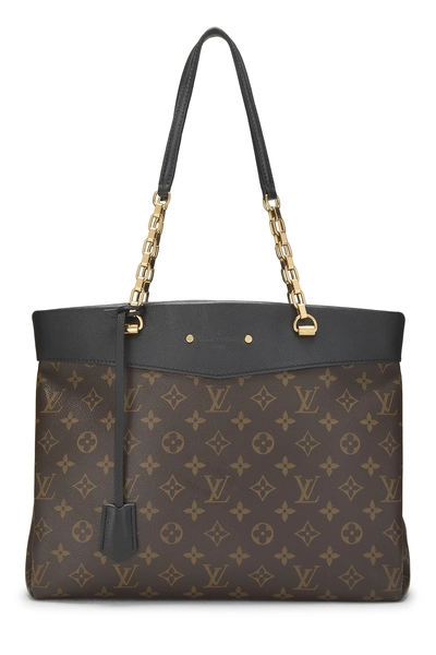 Black Monogram Canvas Pallas Shopper