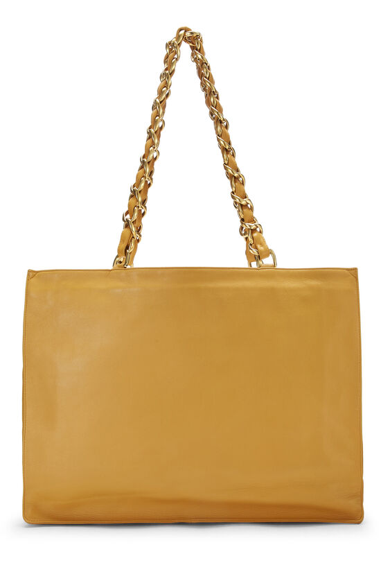 Yellow Lambskin Flat Chain Handle Tote, , large image number 4