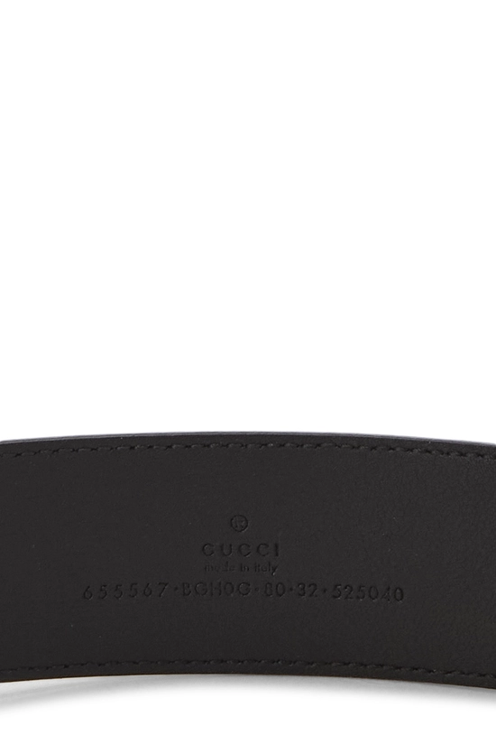 Black Leather G Buckle Belt 80, , large image number 3