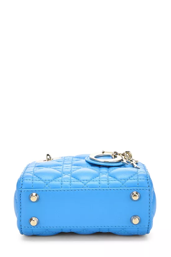 Blue Lambskin Lady Dior Micro, , large image number 4