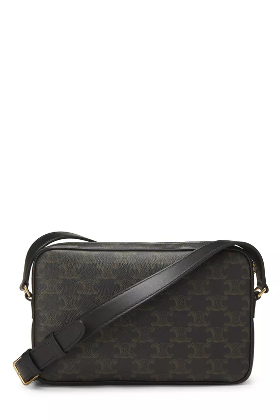 Black Triomphe Coated Canvas Logo Messenger Medium, , large image number 3