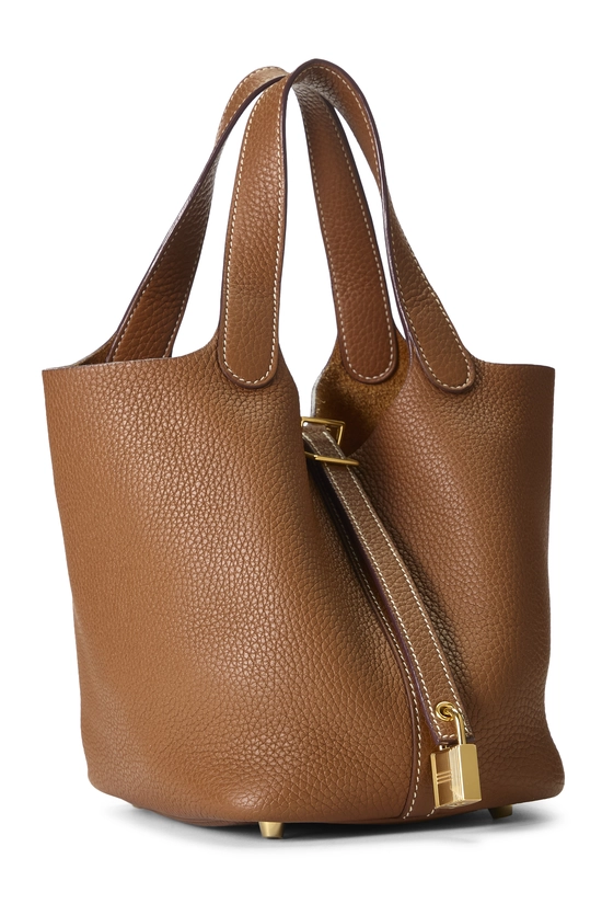 Gold Clemence Picotin Lock 18, , large image number 1