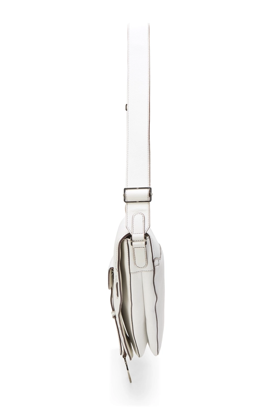 White Calfskin Saddle Bandouliere, , large image number 2