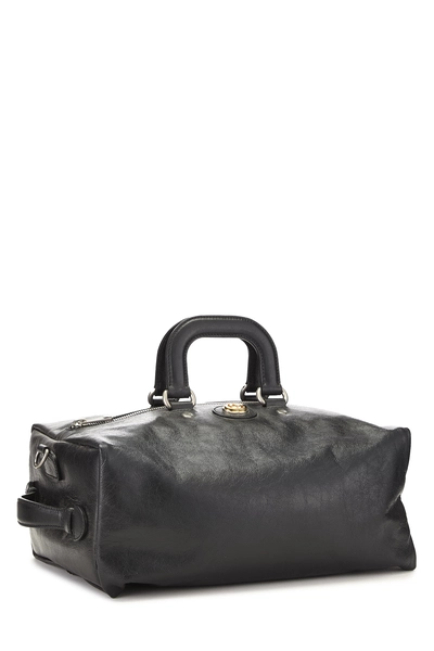 Black Leather Soft Backpack, , large