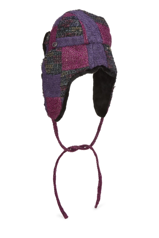 Purple Tweed Trapper Hat, , large image number 1