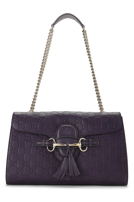 Purple Guccissima Leather Emily Chain Shoulder Bag, , large image number 0