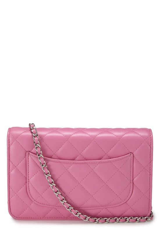 Pink Quilted Lambskin Classic Wallet On Chain (WOC), , large image number 3