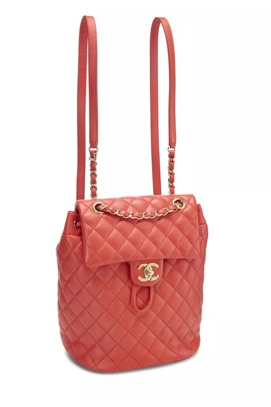 Red Quilted Lambskin Urban Spirit Backpack Small, , large image number 1