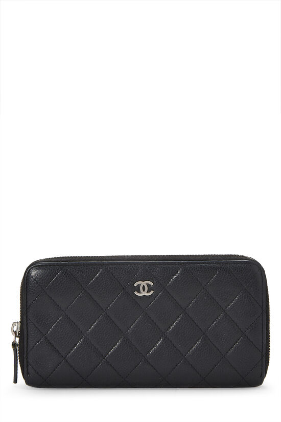 Chanel Black Quilted Caviar Zip Around Wallet Q6ADVD3PKB007