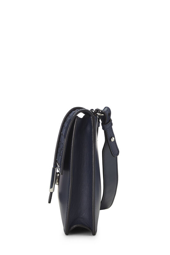 Navy Leather Flat Baguette Bag Medium, , large image number 2